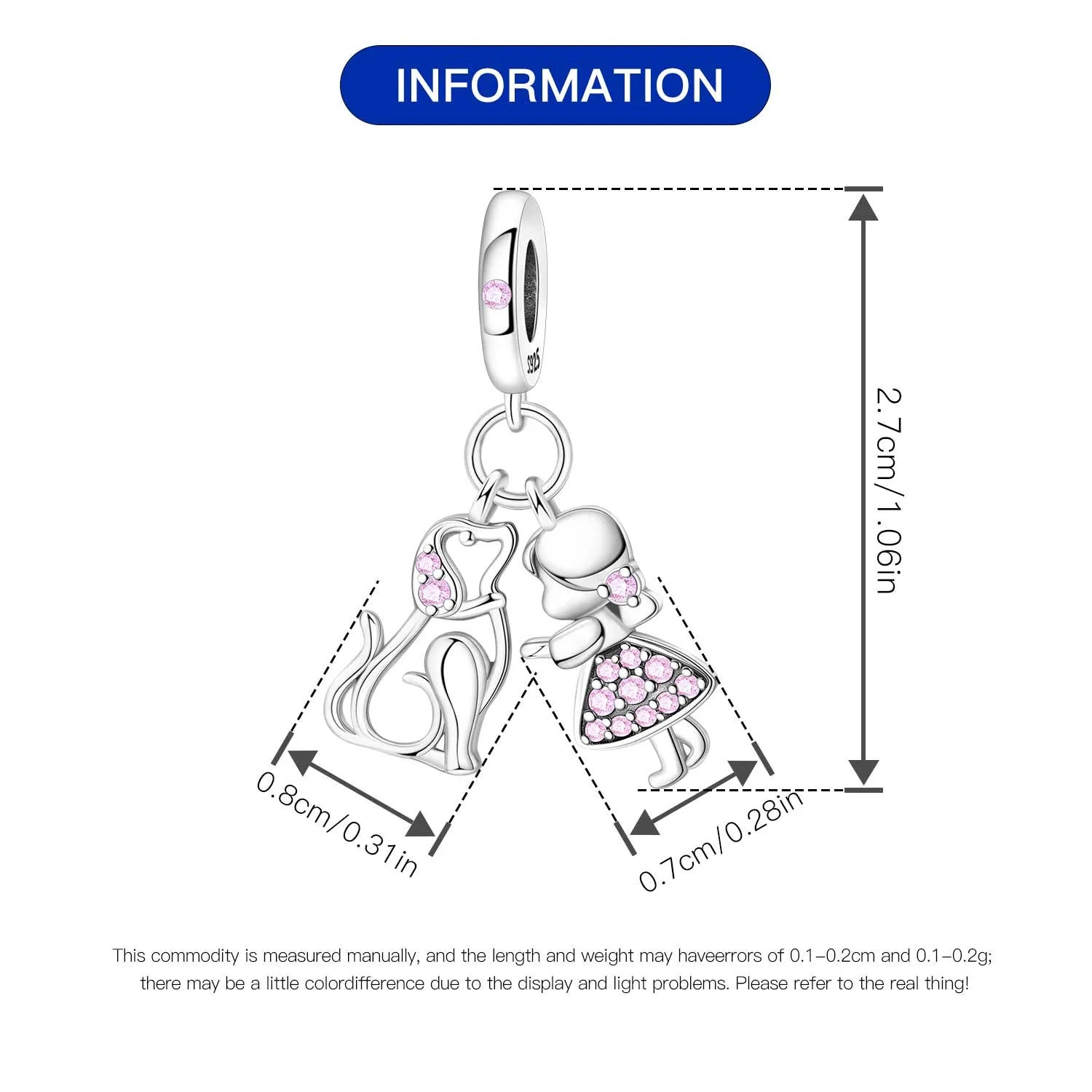 PANPOKI 925 Sterling Silver Cute Mouse Eating Cheese Charm Pendant | Original Bracelet DIY Jewelry Gift for Women