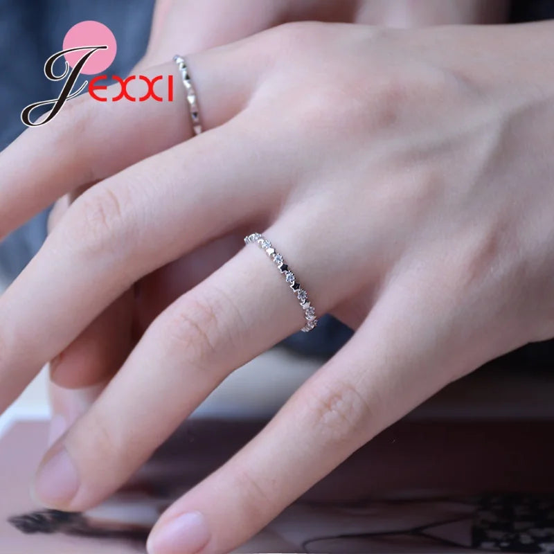 Luxury 925 Silver Needle Stars Finger Ring | Authentic CZ Jewelry for Women, Wedding & Special Occasion Gift