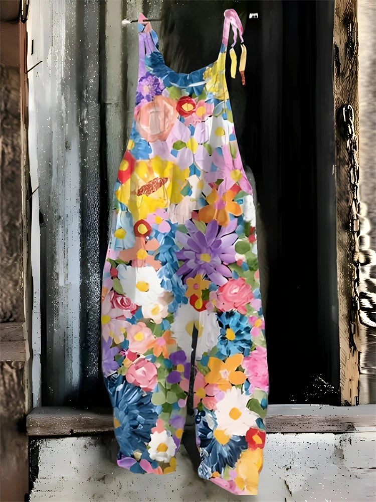New Women's Strawberry Printed Jumpsuit – Cute Casual Summer Suspenders Set, Loose & Comfortable