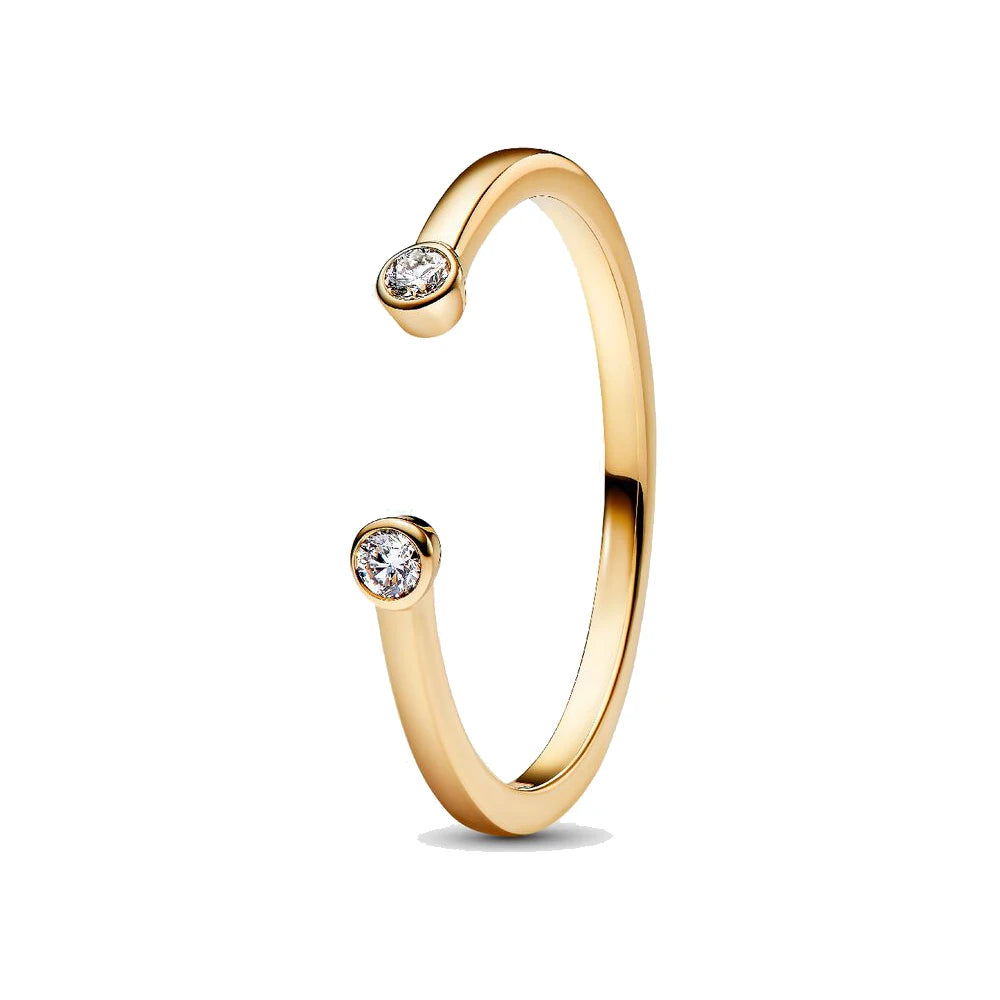 925 Sterling Silver Women's Golden Charm Pearl Ring | Retro Party & Anniversary Jewelry