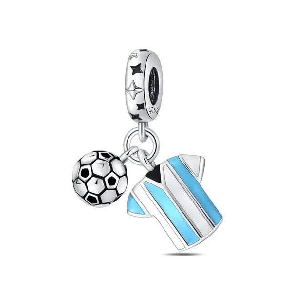 925 Sterling Silver Sports Charm Beads | Baseball & Football Pendant for Original Bracelets & Necklaces DIY Jewelry Gift for Women