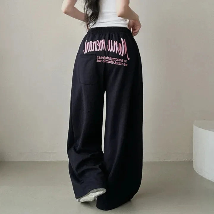 Women’s BF Hip Hop Y2K Sweatpants – Loose Wide Leg Drawstring Streetwear Sports Pants 👖🔥