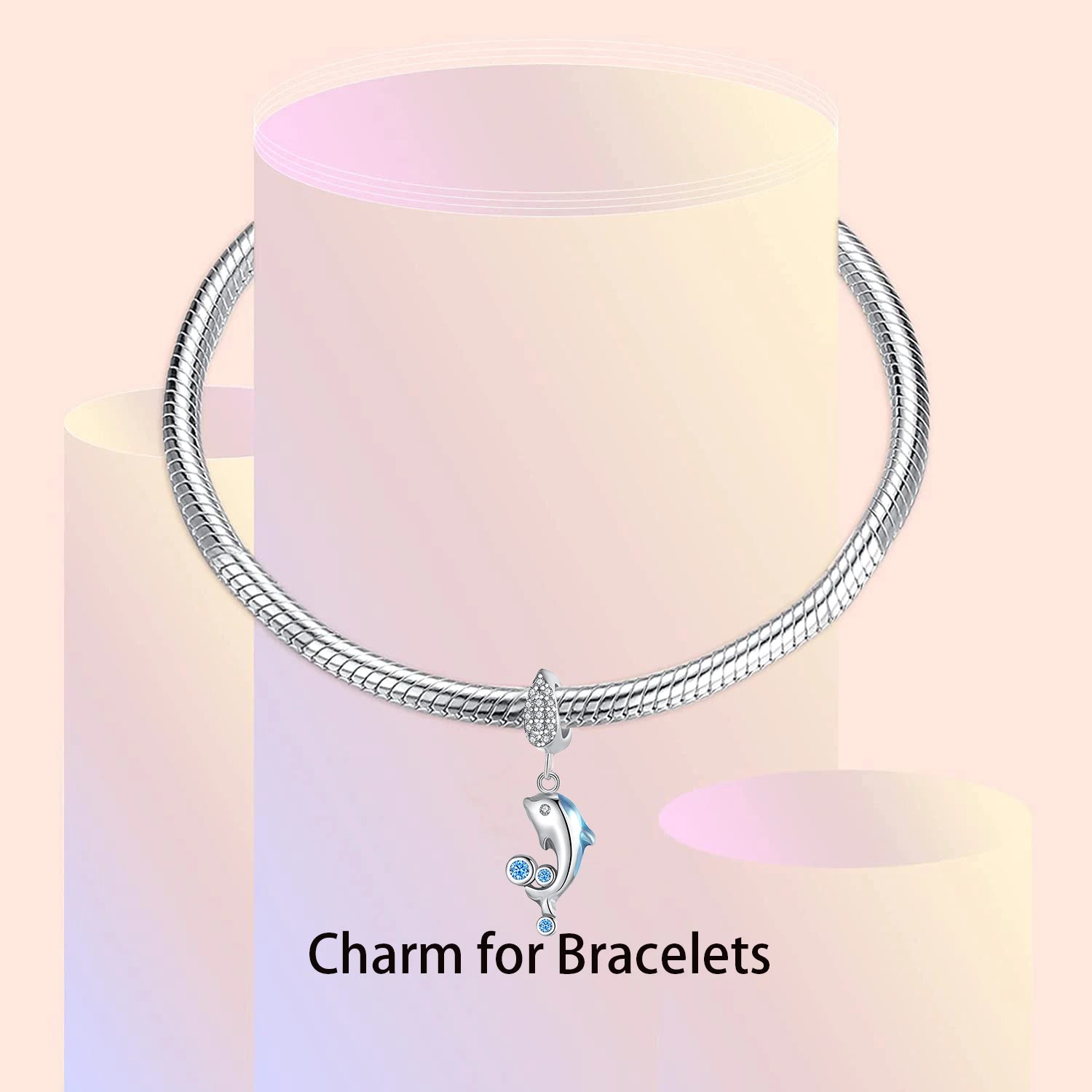 925 Sterling Silver Dolphin Charm Bead – Fits Original Pandora Bracelet & Necklace DIY Jewelry Gift for Women