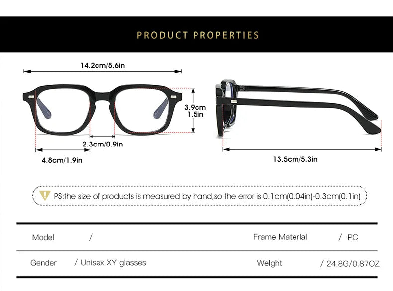 New Square Blue Light Blocking Glasses – Unisex Transparent Frame Eyewear with Rivets | Anti Blue Light Computer Glasses for Men & Women