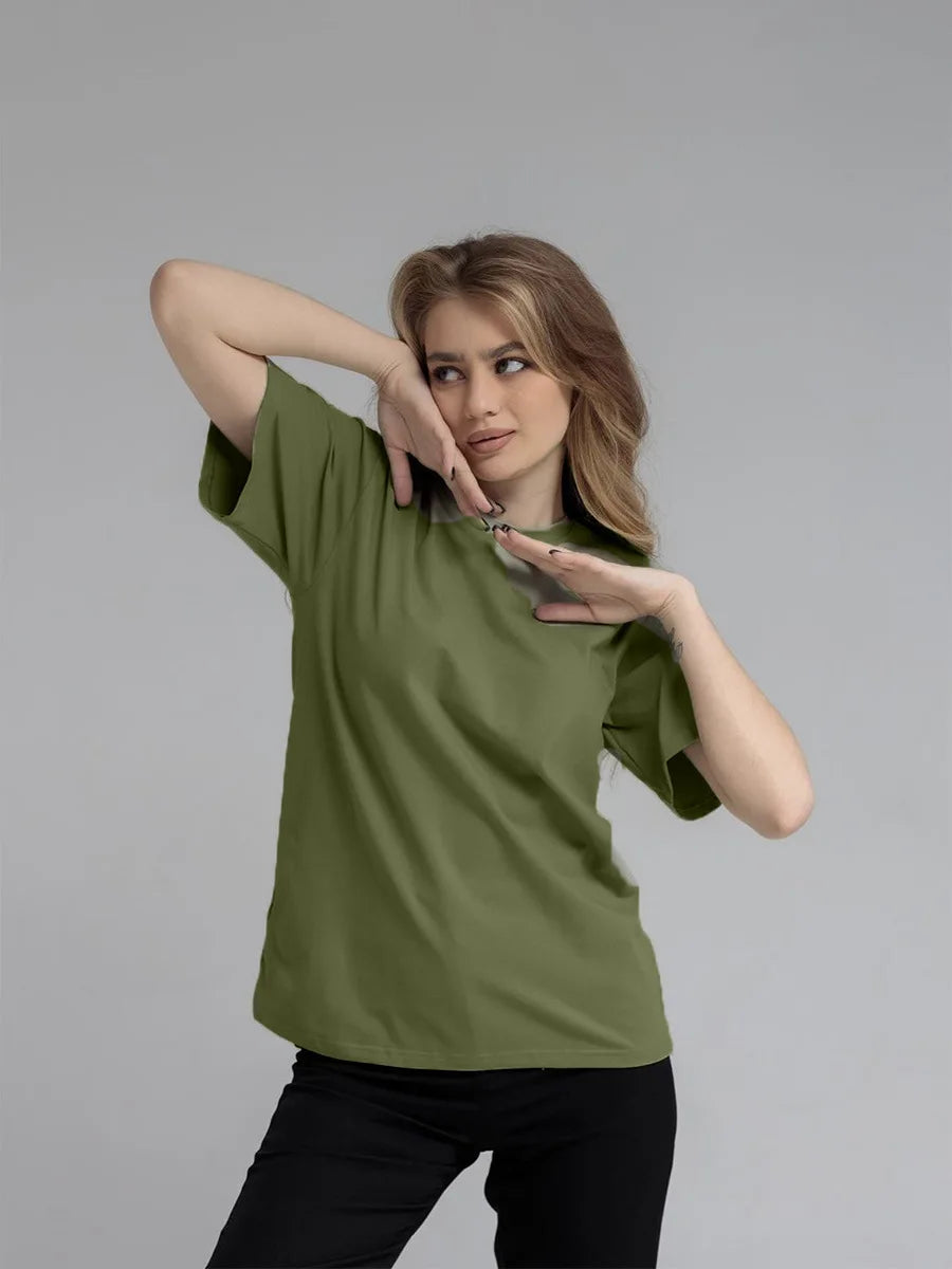 Botvotee 21 Colors Oversized Basic T-Shirts for Women | 100% Cotton Casual Summer Tops | Solid Color Loose Fit Tees