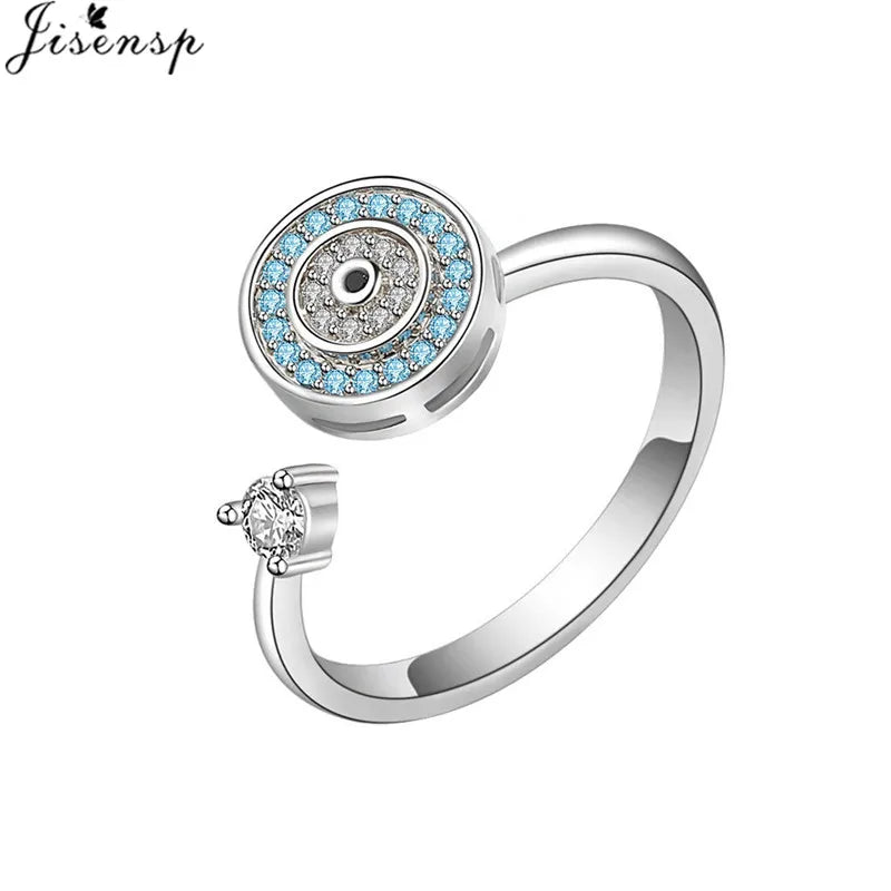 Luxury Fashion Fidget Spinner Ring | Crystal Planet & Butterfly Finger Ring for Women, Anti-Stress Jewelry