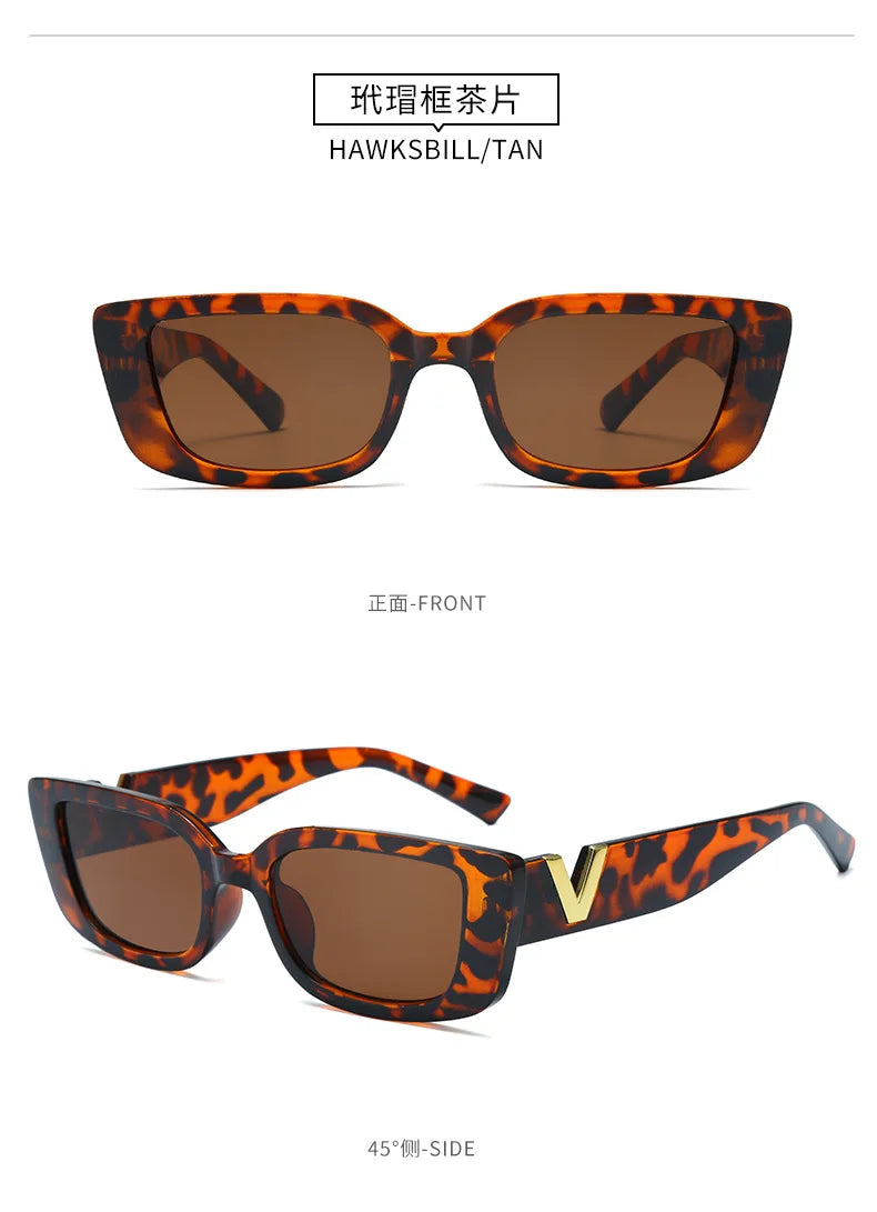 New Small Frame V-Shaped Fashion Sunglasses for Women – Designer Square UV400 Sun Glasses | Outdoor Leisure Eyewear