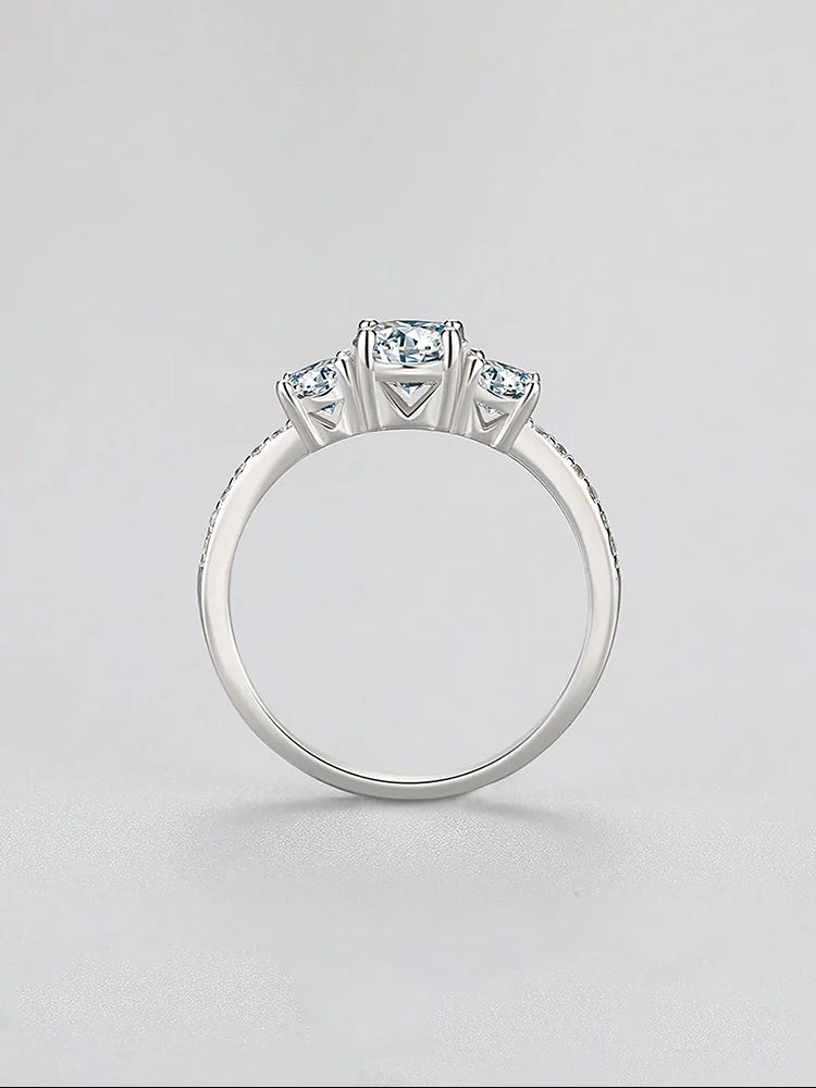 925 Sterling Silver Classic 0.5ct Zircon Round Ring | Women’s Luxury Engagement, Wedding & Anniversary Jewelry