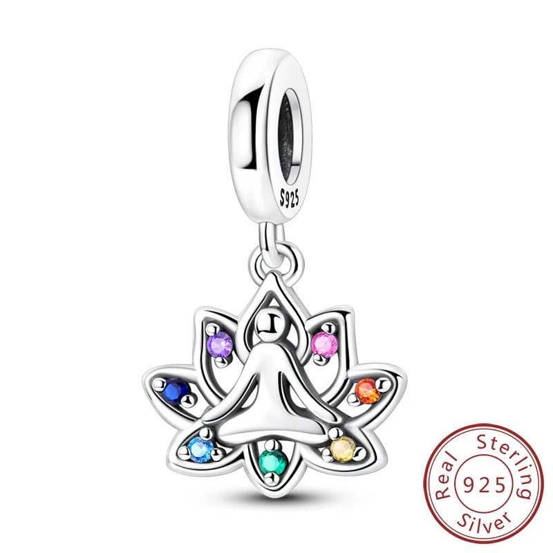 Original 925 Sterling Silver Charms – Mushroom, Unicorn, Wings & Pearl Beads for Women