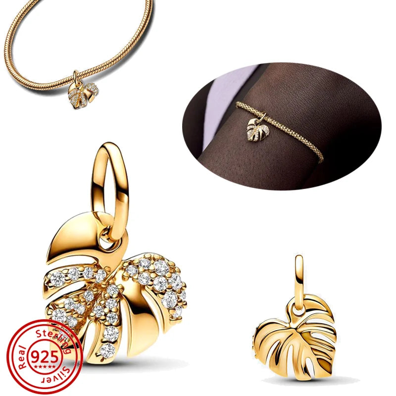 New 925 Sterling Silver Black & White Zircon Bee Butterfly Charms | Fit Original Bracelet Pendant DIY Women Jewelry Gift