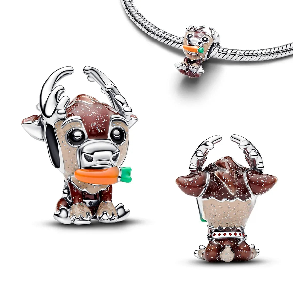 925 Sterling Silver Golden Charms – Horse, Lion & Castle Beads for Bracelets & Necklaces