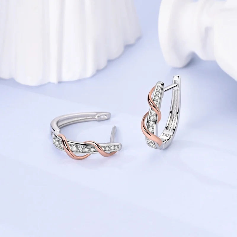 New Original 925 Sterling Silver Sweetheart Bow & Crab Ocean Earrings | Donut Zircon Round Design Women’s Fine Jewelry