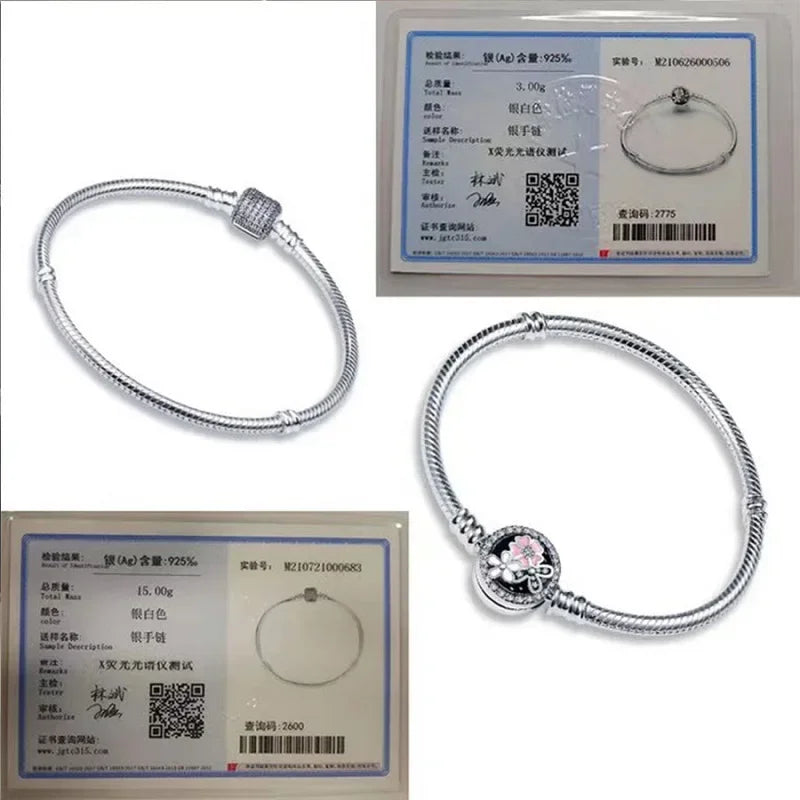 Miniso Disney 925 Sterling Silver Bracelet | Pandora Style Jewelry Gift