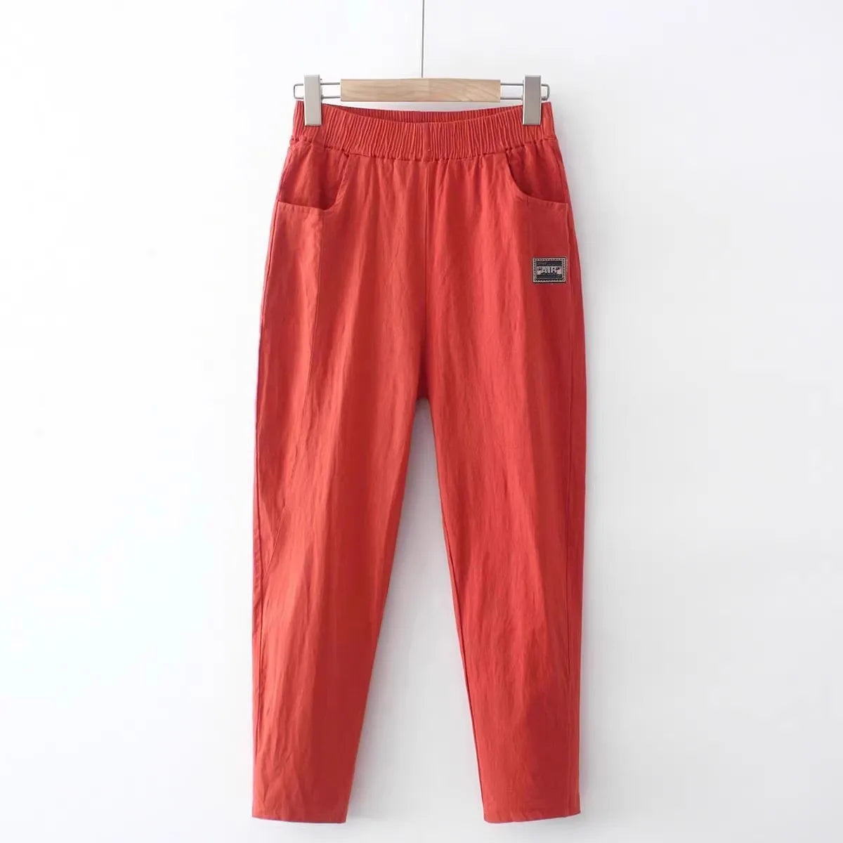 Slimming Straight Leg Cotton Linen Harem Pants – High Waist Casual Summer Trousers Women Loose Fit