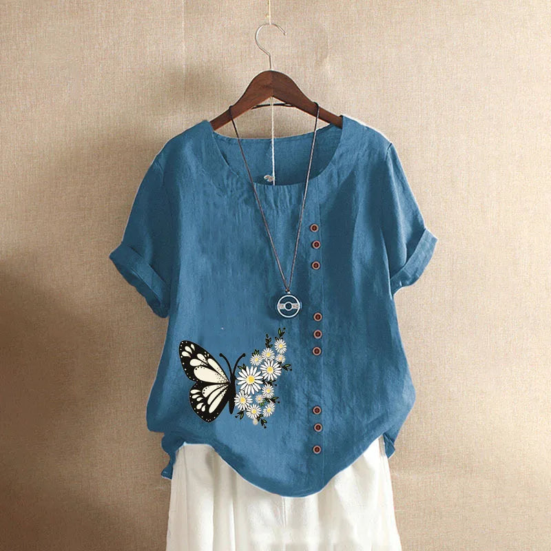 Women Cotton Linen Streetwear Summer Y2K Tops – Vintage Casual Elegant T-Shirt Loose Fashion Tee 👕✨