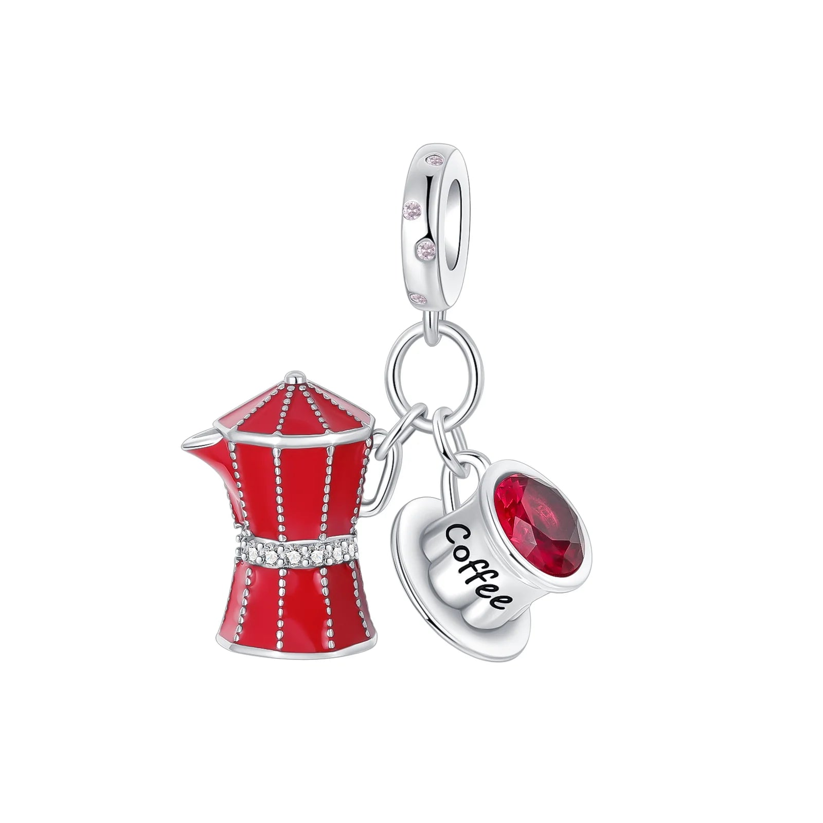 925 Sterling Silver Red Heart Charms | Apple, Rose & Gift Box Beads Fit Original Bracelet Necklace Women Jewelry