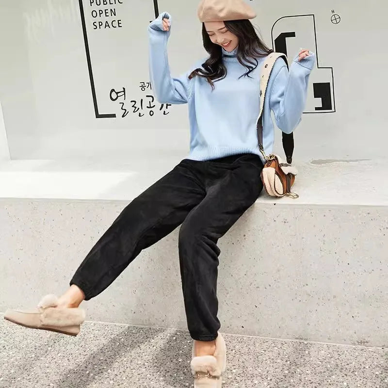 Thickened Coral Fleece Sweatwear Set 🧥 Unisex Warm Home Clothes ❄️ Sports Outfit Long Sleeve Round Neck Pajamas 👕