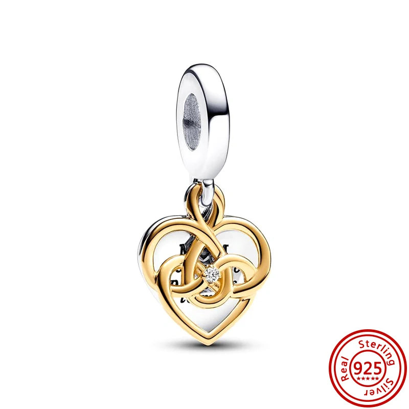 925 Sterling Silver Heart-Shaped Series Sweet Beads | Fit Original DIY Bracelet Women’s Jewelry Accessories Gift