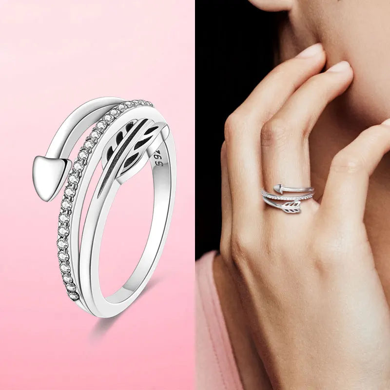 925 Silver Stackable Infinite Heart Daisy Flower Ring for Women | Sterling Silver Brand Jewelry Gift