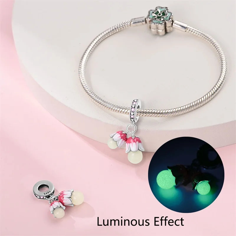 2025 925 Silver Daisy Tulip Pansy Flower Charms Bead | Fit 3mm Original Bracelets DIY Jewelry Gift