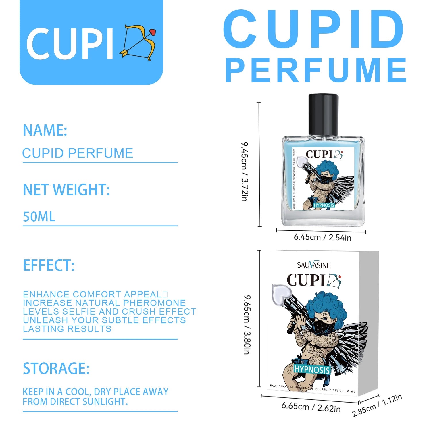 Cupid Cologne 50ml for Men – Long Lasting Pheromone Perfume | High-Quality Masculine Cologne to Attract Women & Enhance Intimacy