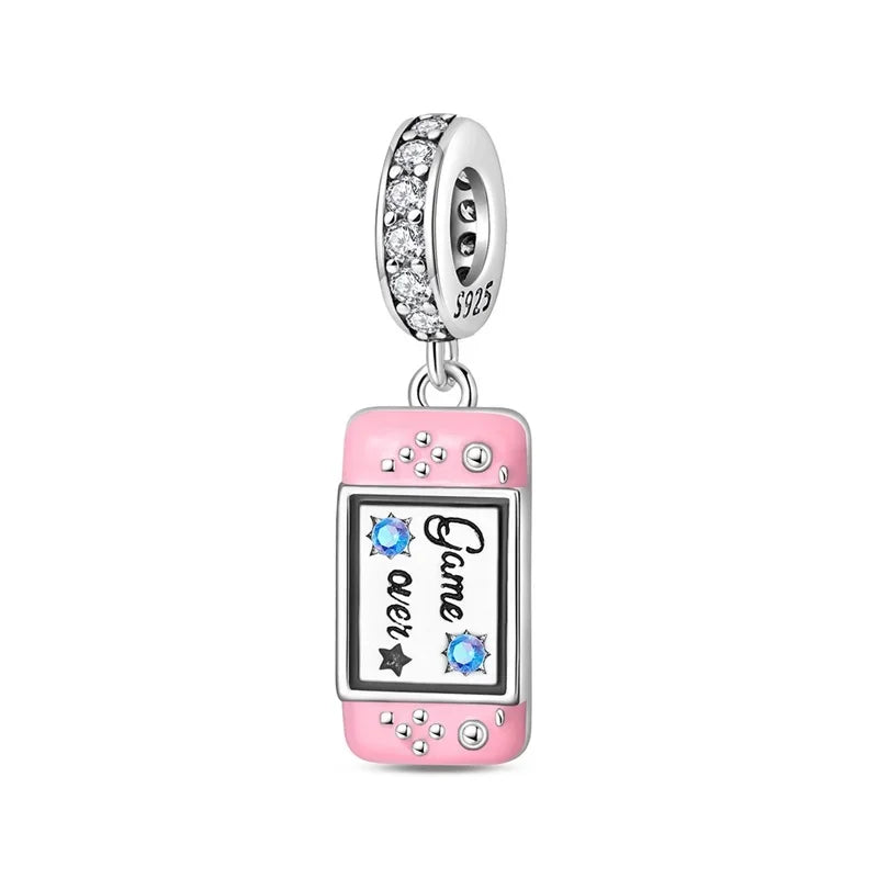 Original 925 Sterling Silver Charms | Bag, Earphone, Magic Cube, Watch & Games Console Beads for Bracelets & Necklaces