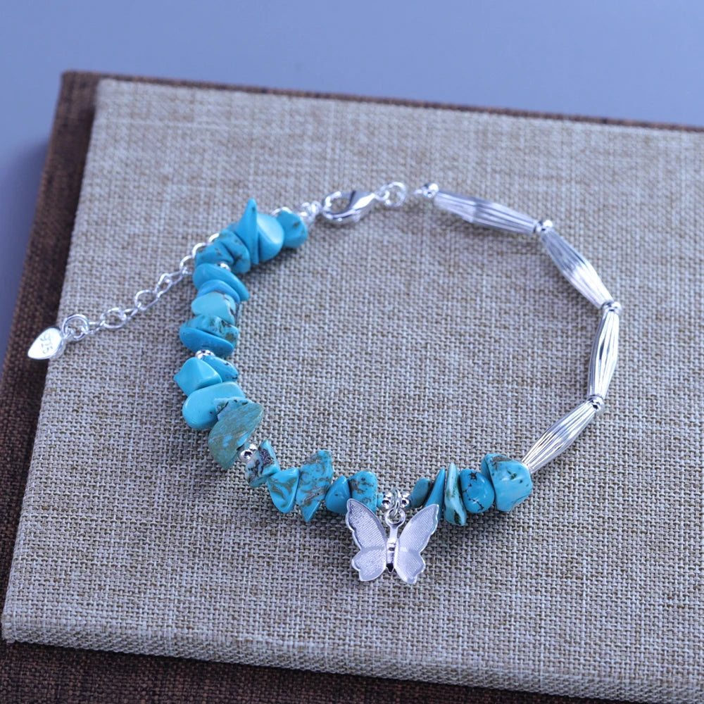 925 Sterling Silver Crushed Silver Bracelet – Irregular Jewelry for Women & Girls