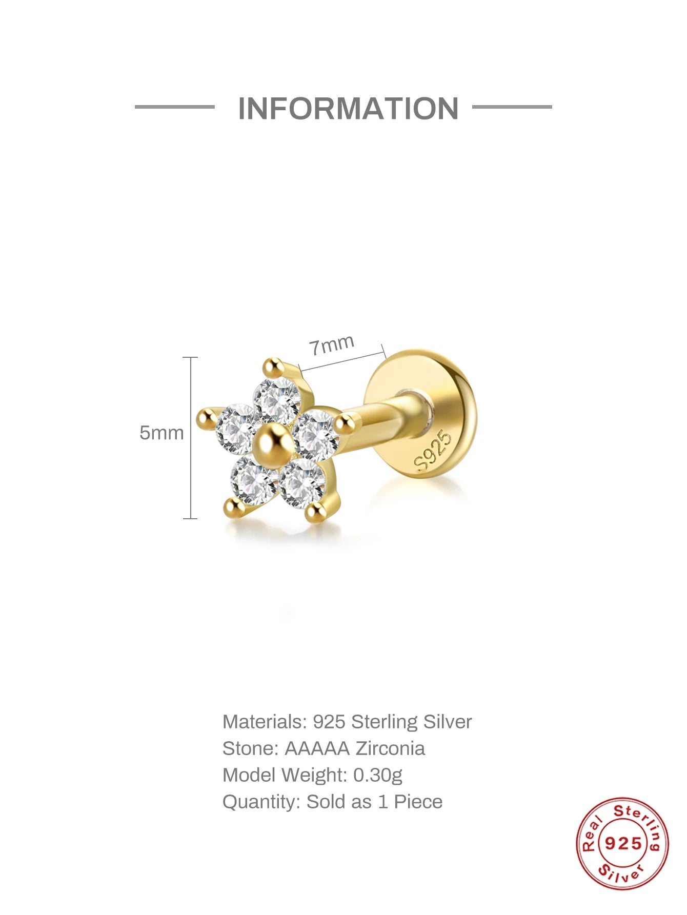 Aide 925 Sterling Silver Geometric Multi Piercing Stud Earrings for Women – K Gold Tassel Elegant Jewelry Gift