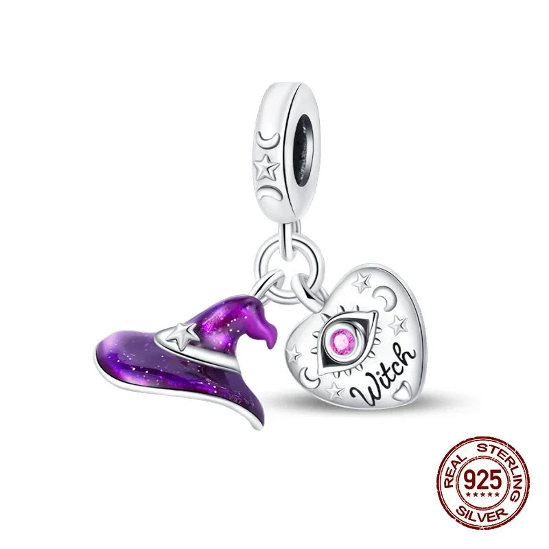 925 Sterling Silver Halloween Luminous Skull & Pumpkin Charms | Fits Original Pandora Bracelet | Party DIY Jewelry Gift