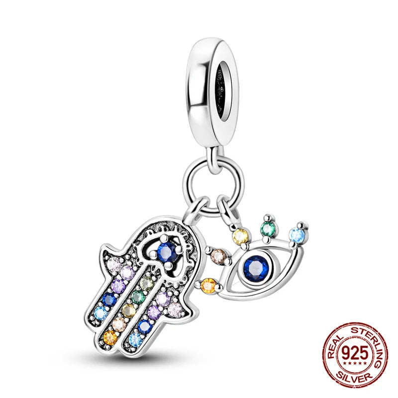 925 Sterling Silver Blue Zircon Evil Eye Charm | Original Devil Eye Series Bead Fits Pandora Bracelet – Women’s DIY Jewelry Gift