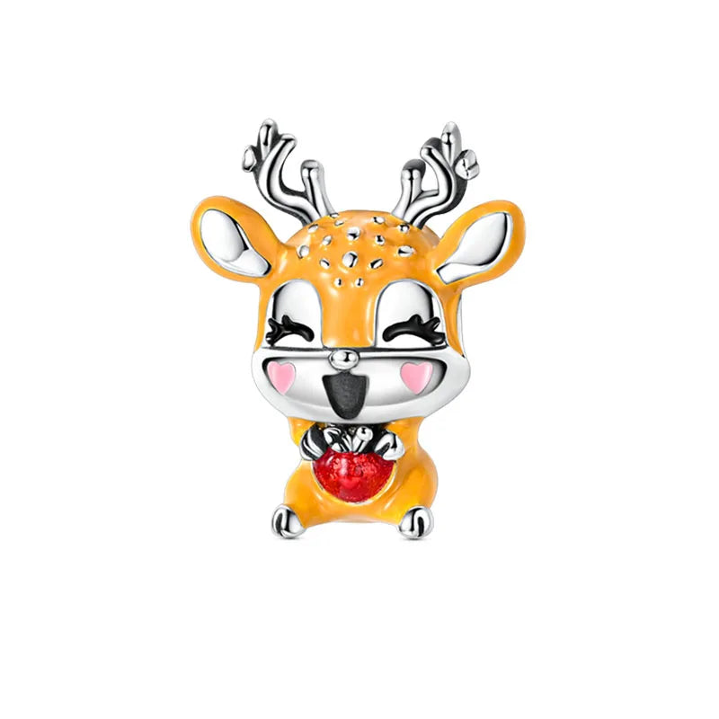 100% 925 Sterling Silver Teddy Bear, Kitten, Puppy & Elephant Luminous Firefly Charms | Sweet Beads Fit Pandora Bracelet Fine Jewelry