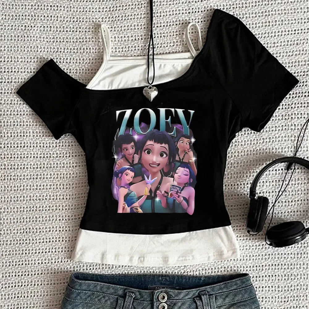 Y2K KPop Demon Hunters Graphic Sleeveless Tank | Casual Harajuku Streetwear | Japanese Rock Punk Camis