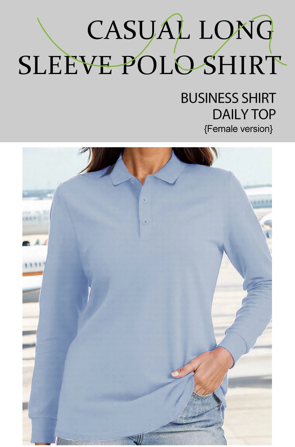 Solid Color Polo T-Shirt for Women | Soft Long Sleeve Lapel Top | Autumn Streetwear Unisex Hip Hop Style