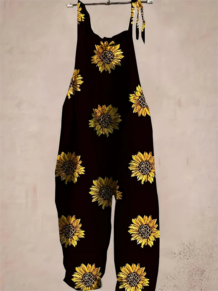 New Women's Strawberry Printed Jumpsuit – Cute Casual Summer Suspenders Set, Loose & Comfortable
