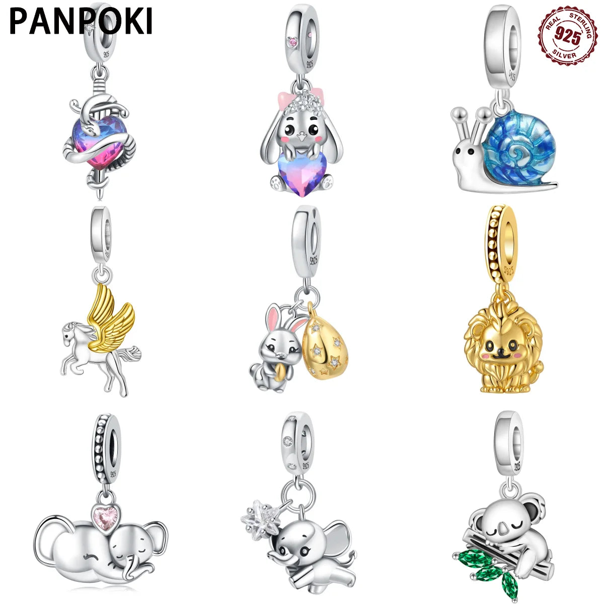 925 Sterling Silver Easter Bunny & Egg Pendants | Bracelet Charms for Women, DIY Jewelry, Party Beads, Exquisite Gift Accessory