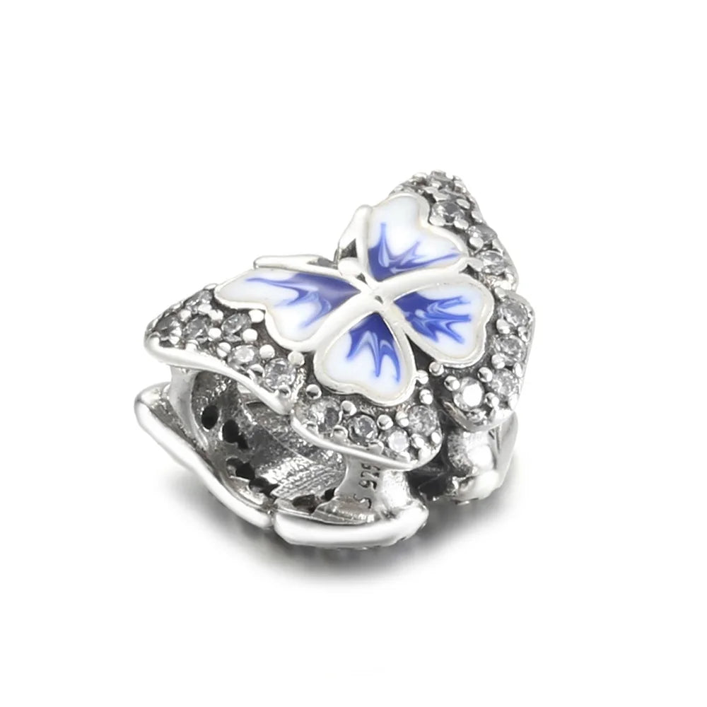 925 Sterling Silver Graduation Heart Charm Bead 2023 2024 | Openwork Swirling Bead for Women Bracelet Gift