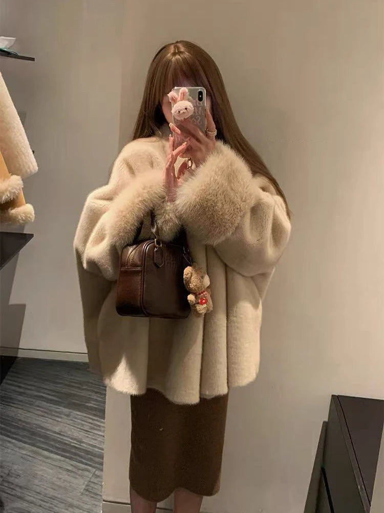 Women’s Faux Mink Fur Coat – Thick Loose Winter Jacket | Y2K Fashion Streetwear Outerwear