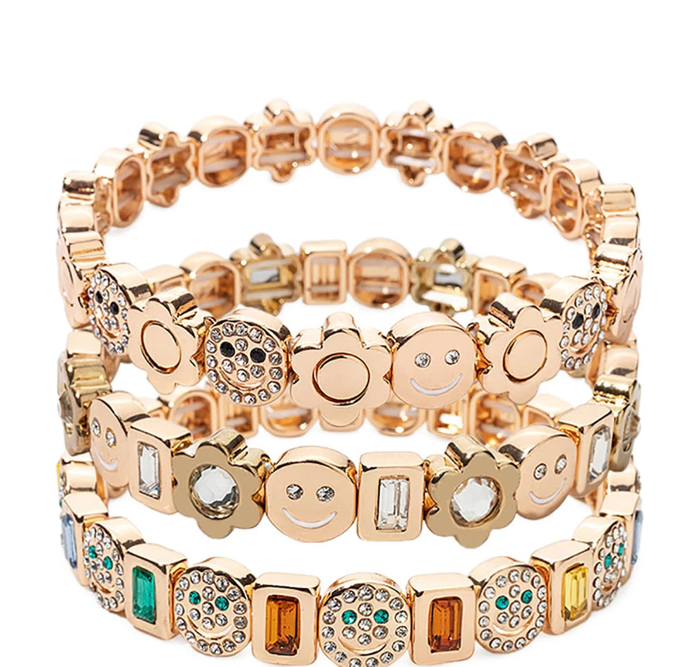 Gold Flower Charm Beaded Bracelet for Women | Boho Summer Jewelry Gift 2023