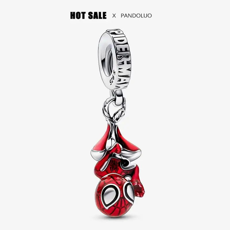2025 Christmas Marvel Charm Beads – Iron Man Helmet Pendant & Spider-Man Bracelet Charms | Superhero Jewelry Gifts
