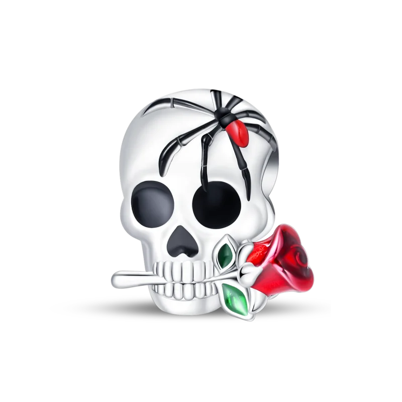 925 Sterling Silver Halloween Skull Bat Pumpkin Charm | Fit Original Bracelet & Necklace DIY Jewelry