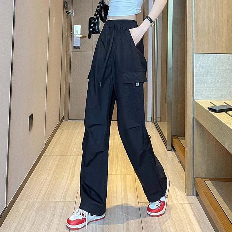 Fashion Women Joggers Pants | Casual Chic Straight Cargo Pants | High Waist Slim Streetwear Trousers