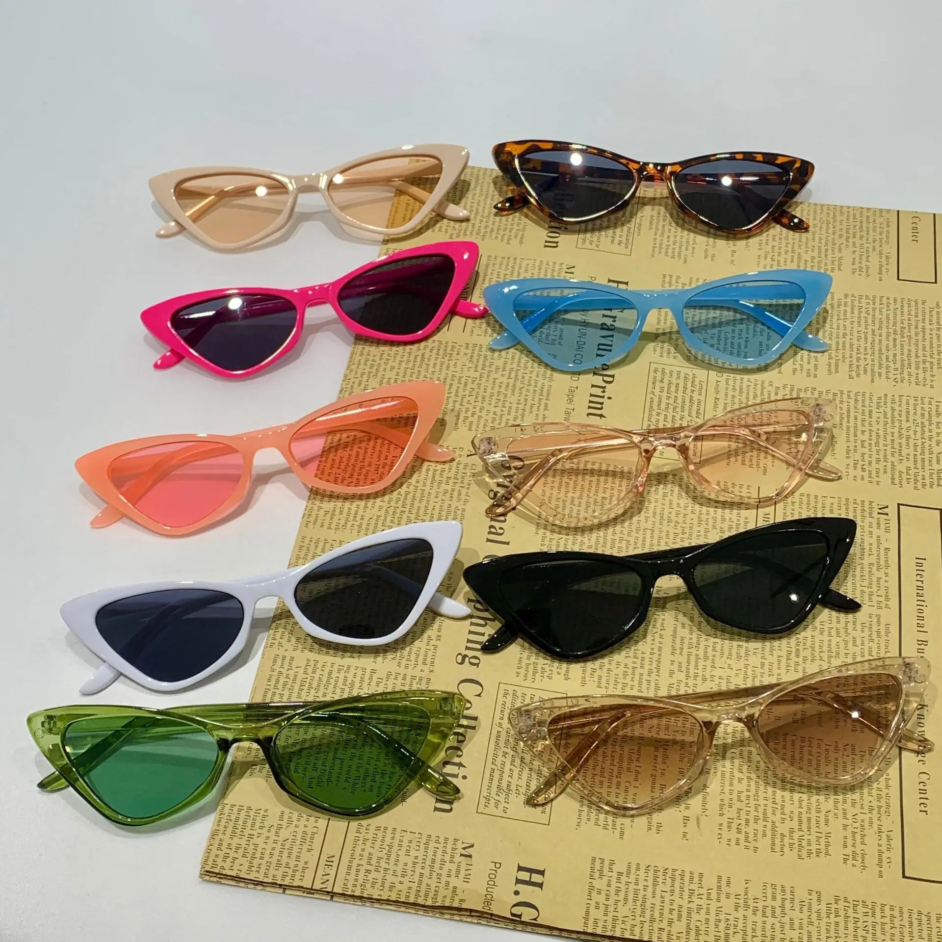 Small Frame Vintage Square Sunglasses – Women Men Cat Eye Triangle Sun Glasses Retro Unisex Eyewear