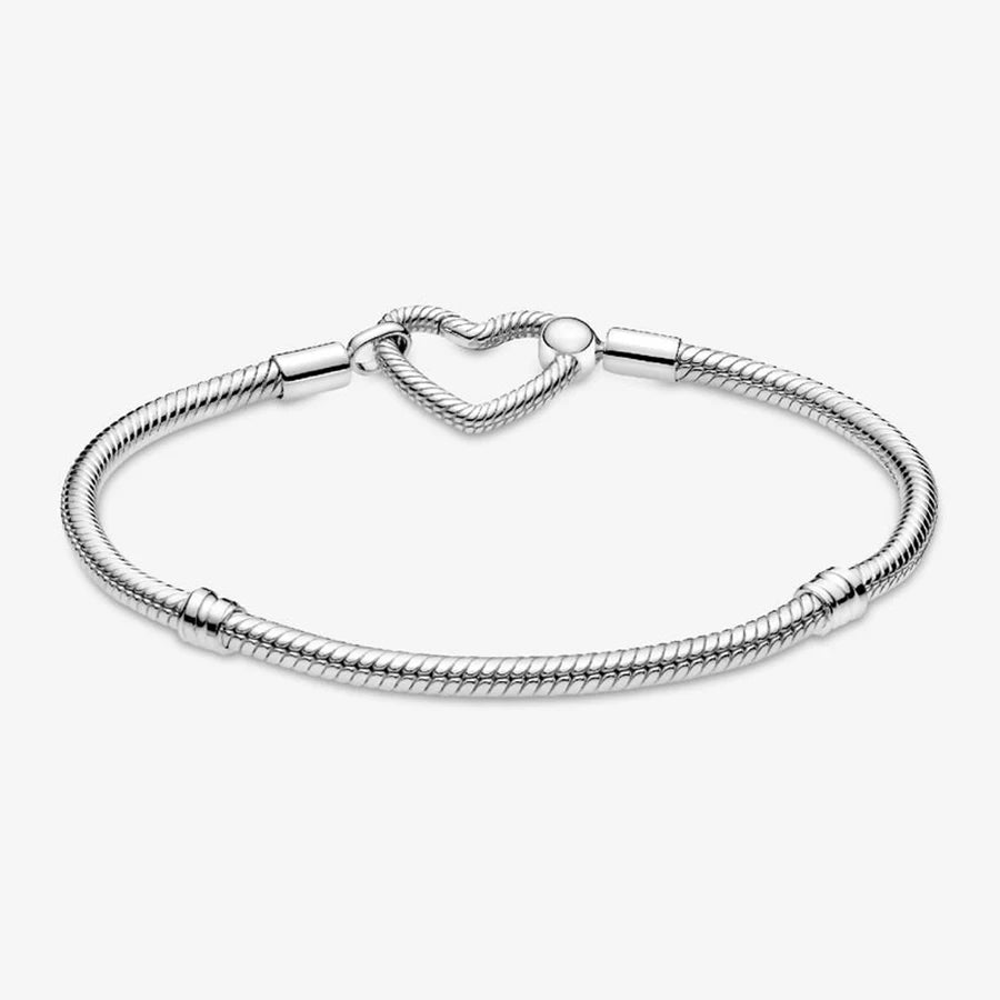 925 Sterling Silver Disney Minnie & Mickey Heart Charm Bracelet | Gold Bead ME Matte Braided Chain – Fashion DIY Jewelry