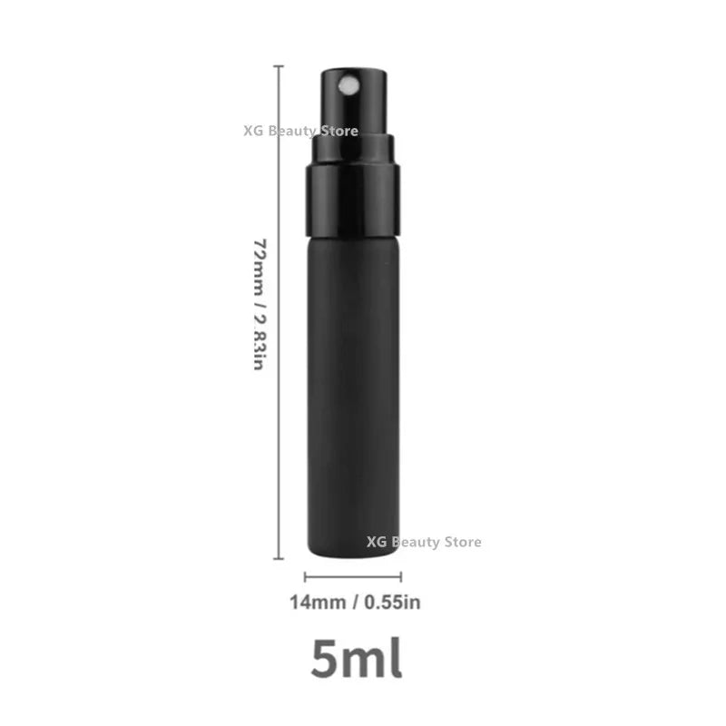 5/50/100PCS 5ml & 10ml Black Perfume Bottles – Travel Glass Cosmetic Sample Test Tubes | Empty Refillable Mini Bottles