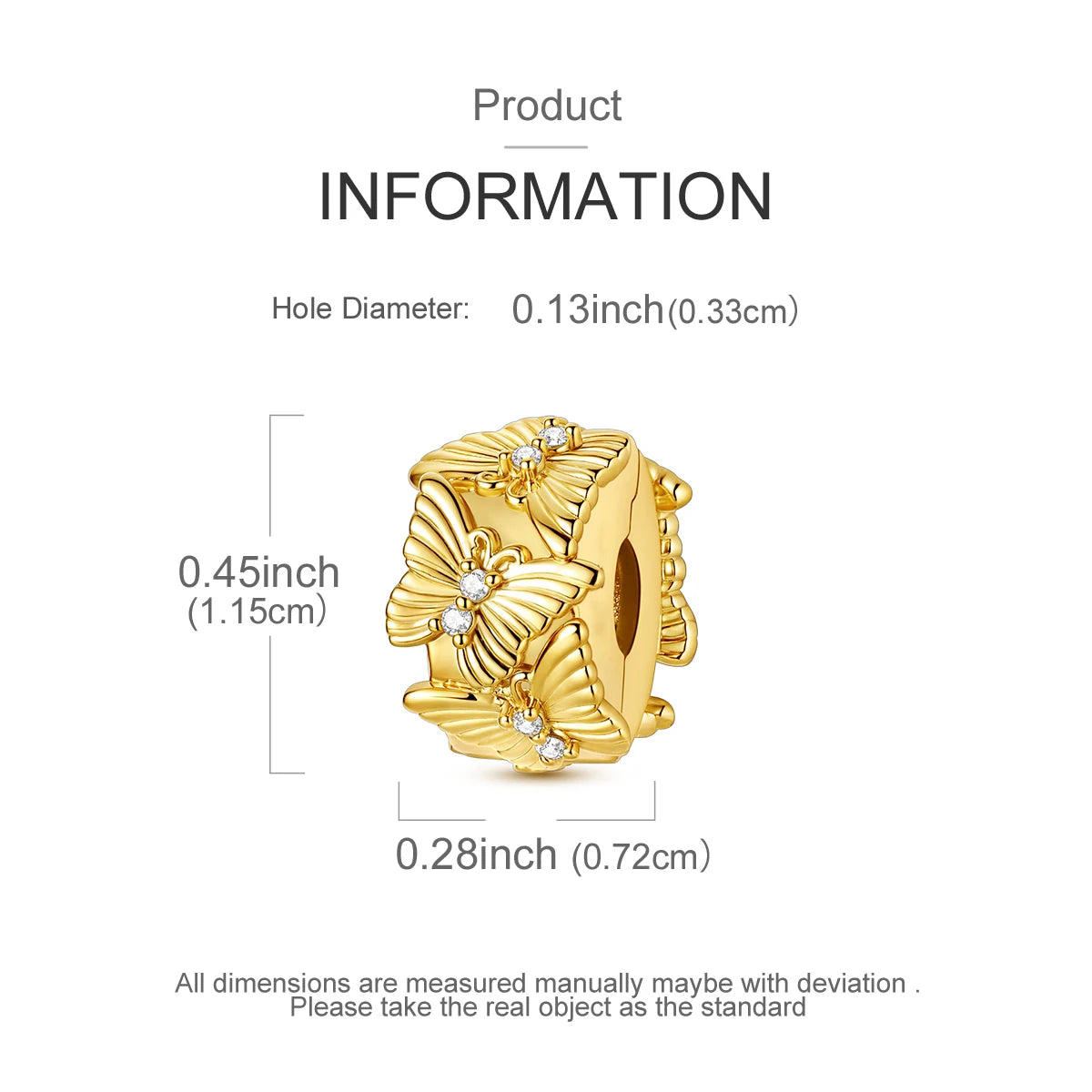 Original 925 Sterling Silver Stopper Bead Clip Charm | Fits Bangle Bracelet DIY Jewelry