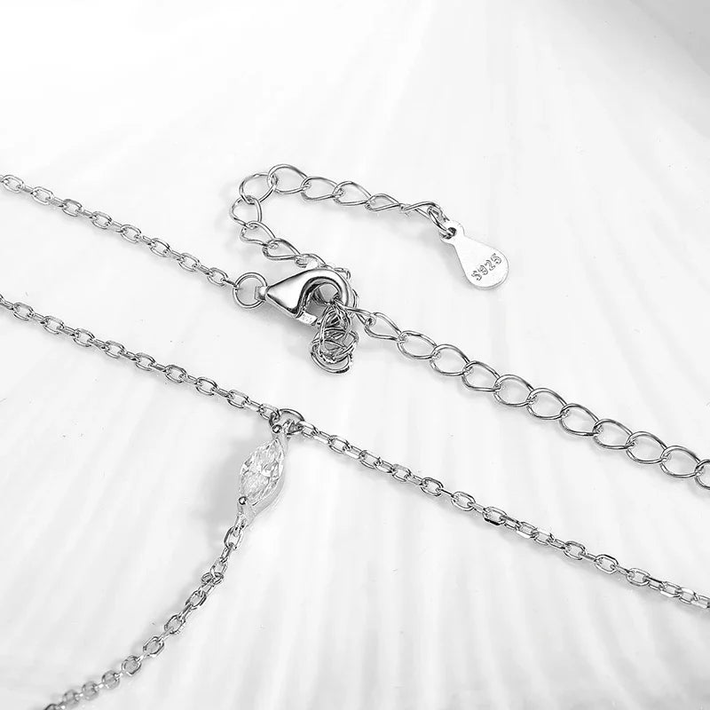 Smyoue Marquise Cut Moissanite Body Chain – Adjustable 925 Silver Plated 18K Jewelry for Women