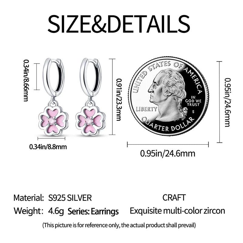 Orstarry 925 Sterling Silver Pink Sweet Bow Drop Earrings | Women’s Original Jewelry Party & Anniversary Gift