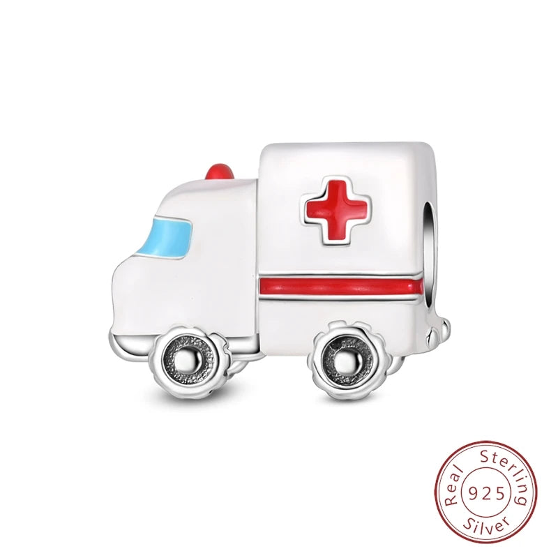 Doctor Nurse 925 Sterling Silver Charms Beads | Original Trendy Medical Pendant for DIY Bracelet Jewelry