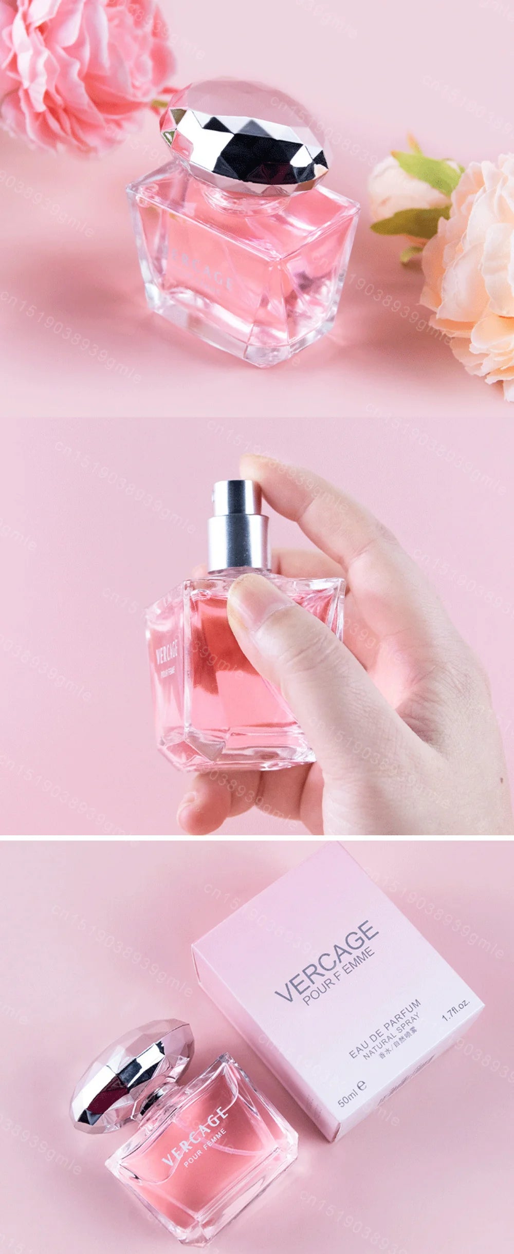 50ML Osmanthus, Peony & Pomegranate Perfume for Women – Crystal Diamond Series | Light, Elegant & Long-Lasting Scent