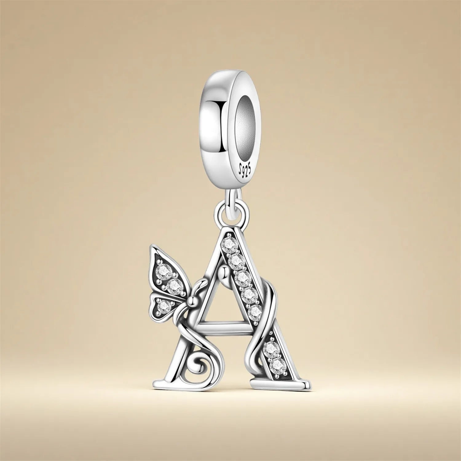 Original S925 Sterling Silver Butterfly & A-Z Letter Beads – DIY Bracelet & Necklace Jewelry